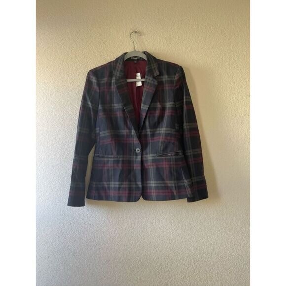 NWT express plaid womens blazer size 10 work office chic - Picture 1 of 7